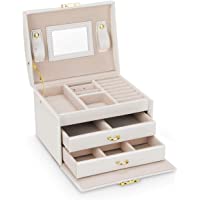 Caja Joyero Caja de Joyas- Cofres para joyas 3 Niveles Jewelry Organizer para Mujer - Organizador de Joyas para Anillos…